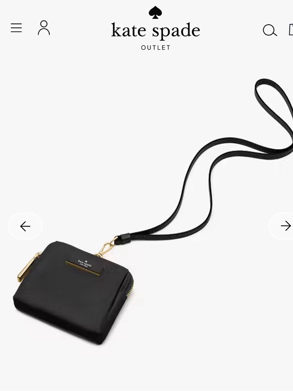 ♠️♠️NWT Carter Nylon Card Case Lanyard Kate Spade ♠️♠️